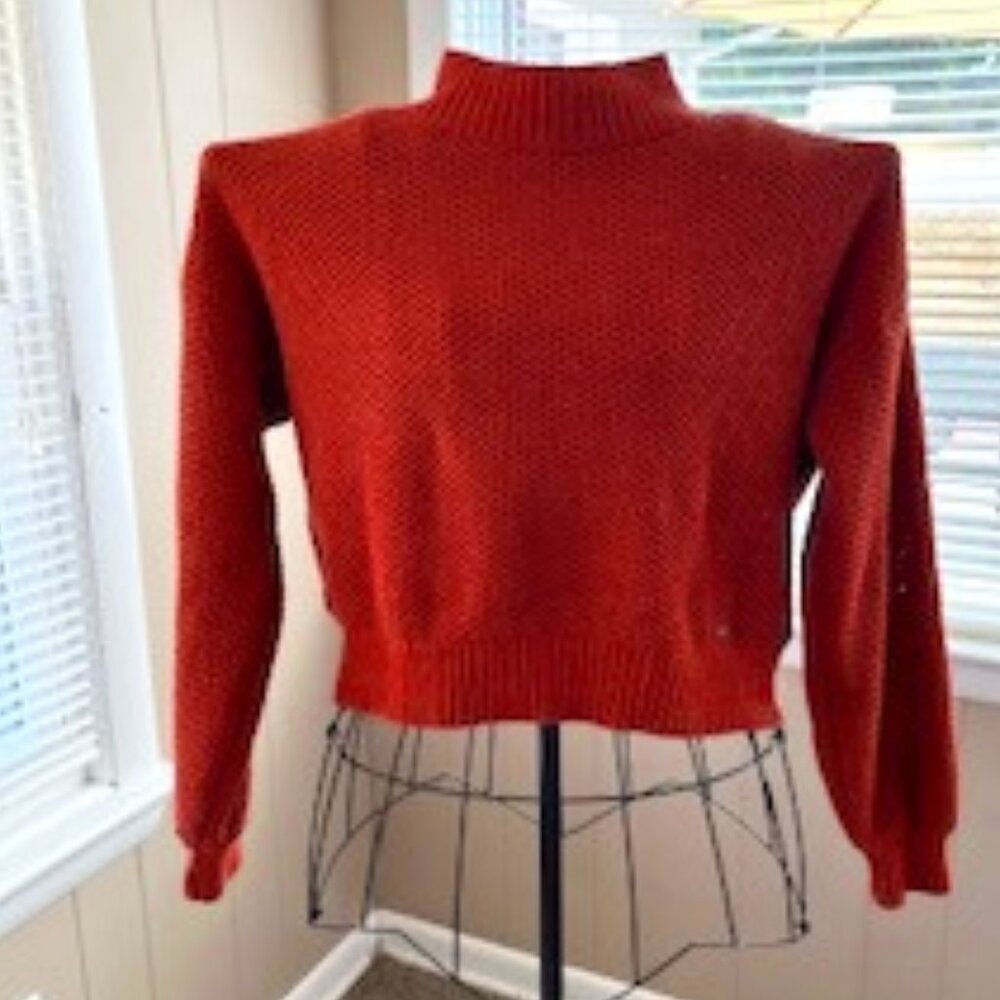 Hollister Burnt Orange Long Sleeve Crop Sweater Size Small